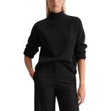 Marc O'Polo - Trui - Zwart - Geribbeld Gebreid - Opstaande Kraag