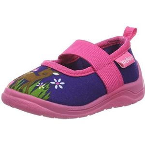 Playshoes Lage pantoffels voor kinderen, uniseks, Marine Roze Hert, 28/29 EU