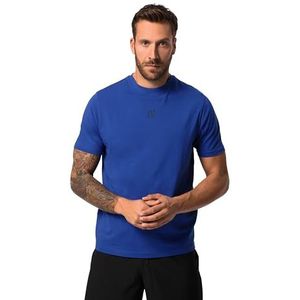 T-shirt, fitness, ronde hals, halflange mouwen, rugprint 823025, titanium, blauw, 4XL