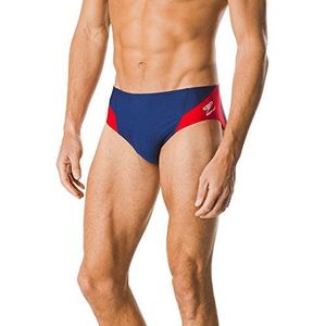 Speedo Spark Splice Brief, Navy/Red, 32