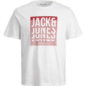 JACK & JONES JJFLINT Tee SS Crew Neck, wit, S