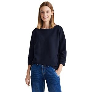 Street One Dames Ltd Qr Structure-Mix Shirt, blauw (deep blue), 34