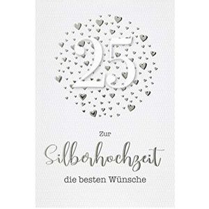 bsb Bruiloftskaart wenskaart voor zilveren bruiloft - nummer 25 - envelop zilver