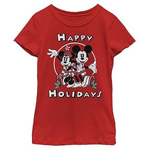 Disney Mickey & Minnie Holiday T-shirt voor meisjes, rood, XL