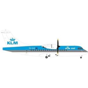 Herpa vliegtuig model KLM Exel ATR-42-300 PH-XLE schaal 1:200 - modelvliegtuig, vliegtuigmodel voor verzamelaars, miniatuur deco, metaal vliegtuig zonder onderstel