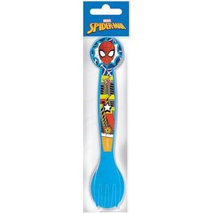 Marvel Spiderman 2-delige bestekset voor kinderen, kunststof, spinnenlepel en vork