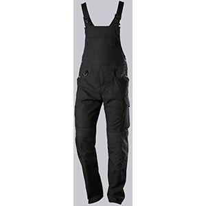 BP 1821-565-0032-35/38l stoffen mix tuinbroek stretch bretels met clipbevestigingen, 65% polyester/35% katoen, zwart, 35/38L grootte