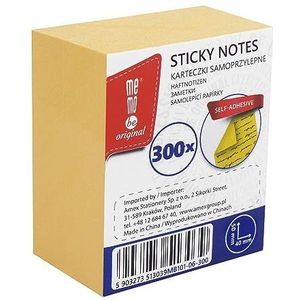 MEMOBE Zelfklevende notitieblaadjes – Sticky Notes – zelfklevende notitieblaadjes – Postit zelfklevende notities – herbruikbare sticky notes – pastel sticky notes – 40 x 50 mm 300 kaarten - geel