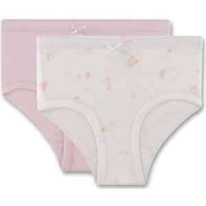 Sanetta Rioslip voor Meisjes (Dubbelpak) Gebroken Wit en Roze | Hoogwaardige Duurzame Katoenen Onderbroek | Set van 2 Ondergoed, Beige, Maat 80