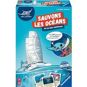 Ravensburger The SeaCleaners Sauvons Les Oceans Quizzspel voor kinderen en ouders, voor 1 tot 4 spelers vanaf 6 jaar, uniseks, Franse versie