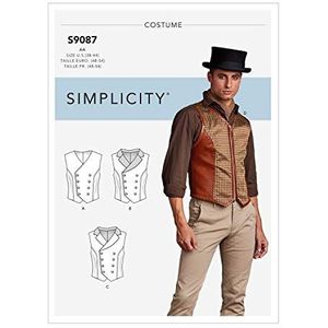 Simplicity SS9087BB Sewing Pattern Men's Corset Vests patroon S9087 Steampunk Korset vesten, 46-48-50-52, BB
