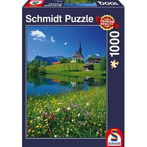 Schmidt Spiele 57391 Incell, kerkhof en kerk St. Sinterklaas, 1000 stukjes puzzel, normaal
