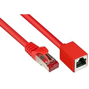 Good Connections Cat.6 Ethernet LAN-patchkabelverlenging met vergrendelingsbeveiliging RNS, S/FTP, PiMF, PVC, 250MHz, OFC, CU - Gigabit geschikt (10/100/1000-Base-T Ethernet netwerken) - rood, 1 m
