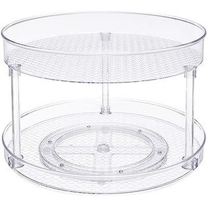 Amazon Basics Lazy Susan Draairek, 2 niveaus, transparant, organizer, 30,5 cm