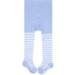 FALKE Unisex Baby Stripe Panty ademend duurzaam katoen huidvriendelijk versterkte belastingszones antislip gestreept 1 stuk, blauw (Powderblue 6250), 74-80