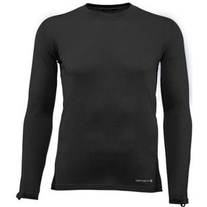 Carhartt Base Layer Heren Force licht stretch onderhemd met ronde hals baselayer-shirt, zwart, medium