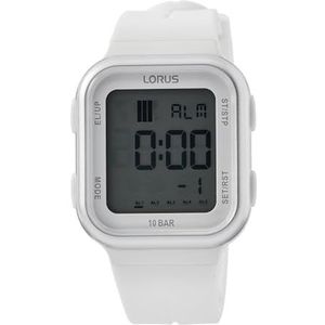 Lorus Digitaal kwartshorloge voor heren, met siliconen armband R2355PX9, wit