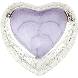Urns UK Handgemaakt hart aandenken Pimlico Crematie as metalen urn messing lila 7,5 x 7,5 x 4 cm