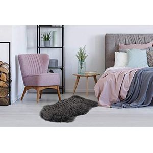 One Couture Schapenvacht tapijt Shaggy zacht pluizig slaapkamer donkergrijs 85x130cm, MD2-3227