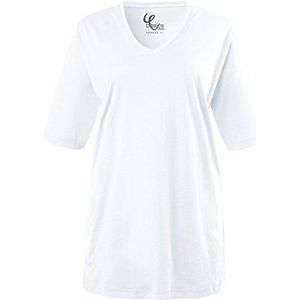 Ulla Popken Basic T-shirt voor dames, sneeuwwit, 62-64