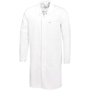 BP 1673-711-21-XSn Unisex jas, 1/1 mouw met verstelbare split aan de manchet, 200,00 g/m² versterkt katoen, wit, XSn