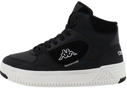 KAPPA - Sneakers Hoog - Zwart/Wit - Imitatieleer - Met Plateau