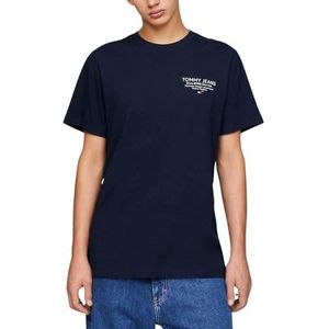 Tommy Jeans Heren TJM Slim Esstnl Graphic Tee Ext S/S T-shirts, Dark Night Navy, XXL grote maten tall