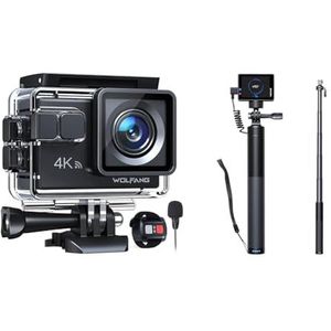 WOLFANG Actie Camera GA100 4K30FPS & Set van Oplaadbare Selfie Stick
