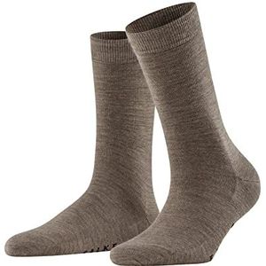 FALKE Dames Sokken Softmerino W SO Wol Katoen Eenkleurig 1 Paar, Bruin (Pebble 5810), 41-42