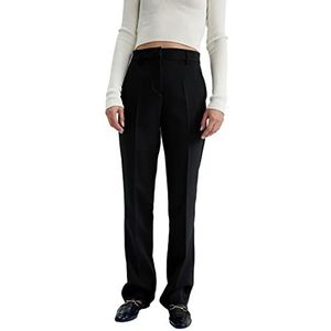 DeFacto Casual gebreide broek voor dames, joggingbroek - standaard pasvorm joggingbroek dames joggingbroek, joggingpak vrouw, zwart, 44