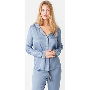 CCDK Copenhagen Dames Josephine Pyjamas Shirt Pajama Top, Country Blue, XXL