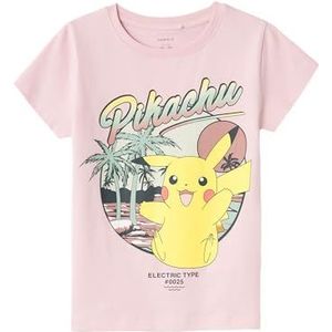 NAME IT Nkfaxaja Pokemon Ss Top Box Sky T-shirt voor meisjes, roze, 134/140 cm