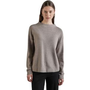 STREET ONE - Trui - Breezy Beige Melange - Met Decoratieve Ribbreielementen