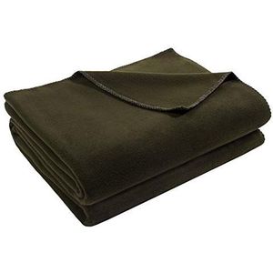 zoeppritz since 1828' polarfleece deken met gehaakte steek pluizige knuffeldeken 110x150 cm 690 Bottle Green van 'zoeppritz since 1828` 103291-690-110x150