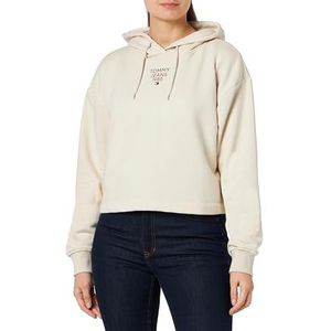 Tommy Jeans Dames RLX Essential Logo1 Hood Ext Hoodies, Beige, XS, Nieuwsprint, XS