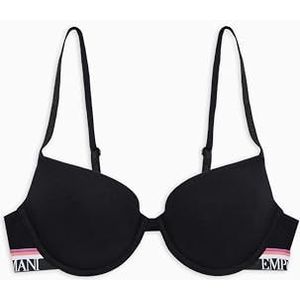 EMPORIO ARMANI Vrouw Logo Band Push Up BH Zwart 36, Zwart, 80A