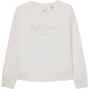 Pepe Jeans Roze sweatshirt voor meisjes, wit (Mousse White), 12 Jaren