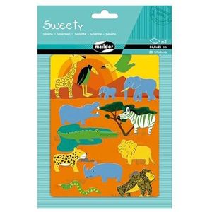 Maildor AE131O Sweety Stickers (6 vellen in formaat DIN A5, 14,8 x 21 cm, ideaal voor kinderen vanaf 5 jaar, Savanne)