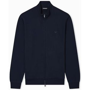 EMPORIO ARMANI MAN'S BASIC TERRY OPEN SWEATSHIRT BLAUW, L, Blauw, L