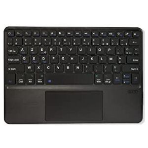 WE Universele toetsenbordhoes 9-11 inch [Frans AZERTY] Beschermhoes van kunstleer met draadloos Bluetooth 3.0-toetsenbord, afneembaar en magnetisch, grijs