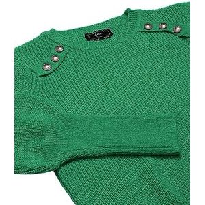 faina Dames trendy trui met schouderknopen acryl groen maat XS/S, groen, XS