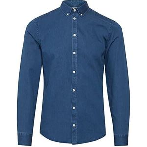 CASUAL FRIDAY Heren Anton Bd Ls Denim Chambray Shirt met button-down kraag, 200436/Denim Mid Blauw, 3XL