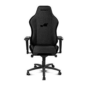DRIFT Gaming Chair DR275 NIGHT -DR275NIGHT- Professionele gamestoel, fluwelen afwerking stofmateriaal, 4D verstelbare armleuningen, klasse 4 zuiger, draaibaar, kikkermechanisme, zwart/grijs