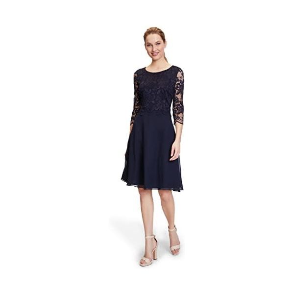 Mode Jurken Kanten jurken Vera Mont Kanten jurk blauw volledige print elegant 