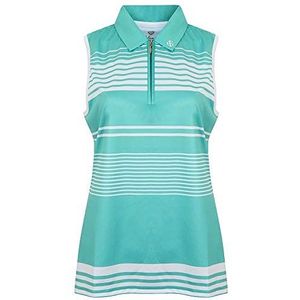 Island Green Golf IGLTS1676 Womens Ademende Vocht Wicking Lichtgewicht 1/2 Zip Mouwloos Polo Shirt Sport Top, Turkoois, Maat 12