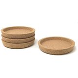 Ikea 365+ Kurk Onderzetters met Diepe Groef Insert 4 (10cm), Bescherm Tafelblad Oppervlak, Grote Hack Sieraden Schotel (4, 4 Diameter)