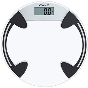 Escali Digital Glass Platform Bathroom Scale, 400lb x 0.2lb/180kg x 0.1kg, Clear, B180RC