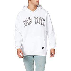 STARTER BLACK LABEL Heren Starter New York Hoody Hooded Sweatshirt, wit, L