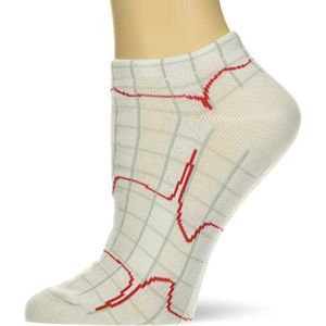 NCD Medical/Prestige Medical 377 Nurse's Fashion Socks, wit, hartslag ECG