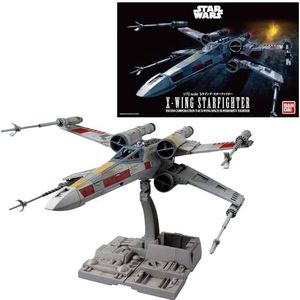 Revell (Bandai origineel) 01200 Star Wars X-Wing Starfighter (Luke Skywalker) 1:72 Schaal Ongebouwd/Voorkleurig/Clip-Together (Non-Glue) Kunststof Modelset met Display Base